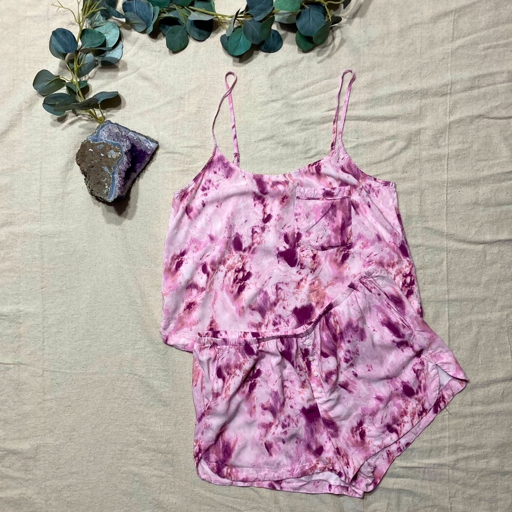 Forever 21 Pink Tie Dye Pajama Set | Women’s Size Large